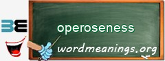 WordMeaning blackboard for operoseness